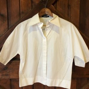 Dolce and Gabbana white boxy button up tee